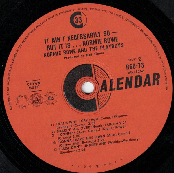 Normie Rowe & The Playboys : It Ain't Necessarily So, But It Is...Normie Rowe (LP, Comp, Mono)