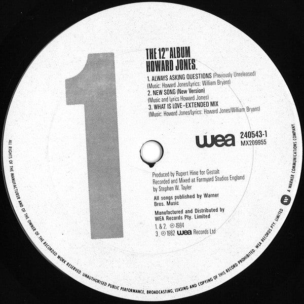 Howard Jones : The 12" Album (LP, MiniAlbum)
