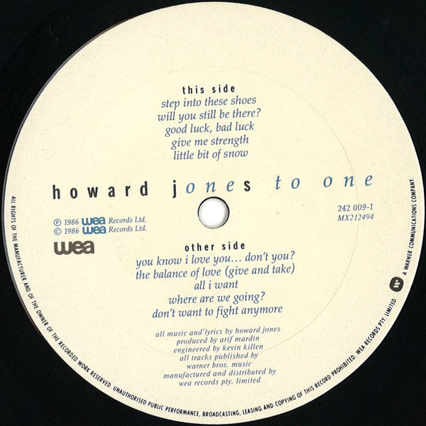Howard Jones : One To One (LP, Album)