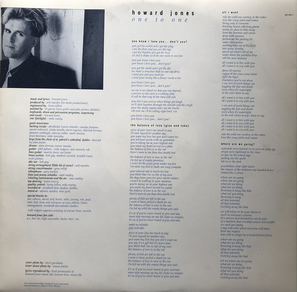 Howard Jones : One To One (LP, Album)
