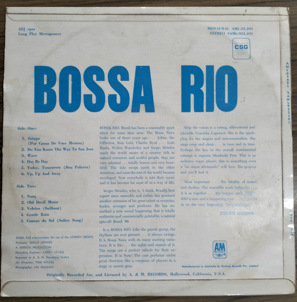 Bossa Rio : Bossa Rio (LP, Album)