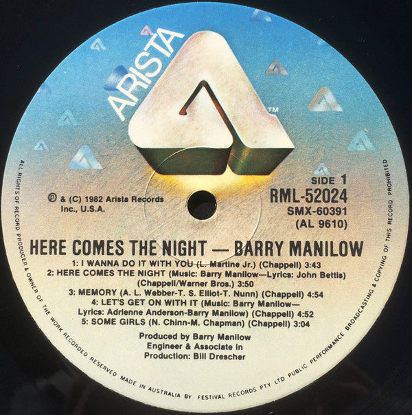 Barry Manilow : Here Comes The Night (LP, Album)