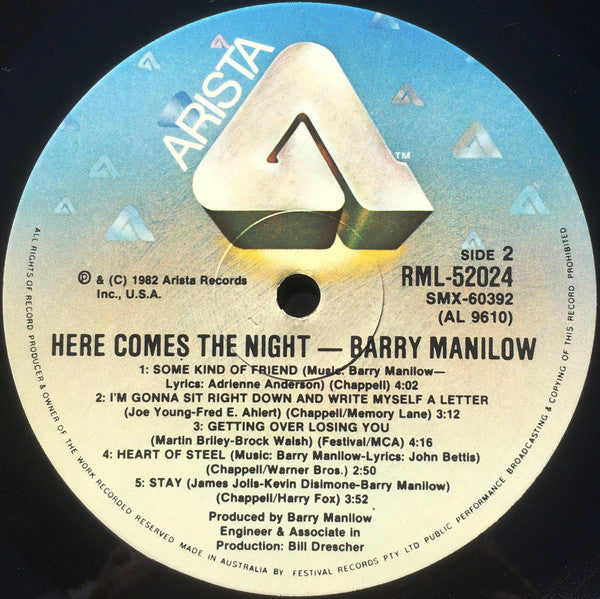 Barry Manilow : Here Comes The Night (LP, Album)