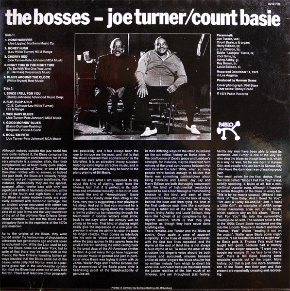 Big Joe Turner / Count Basie : The Bosses (LP, Album)