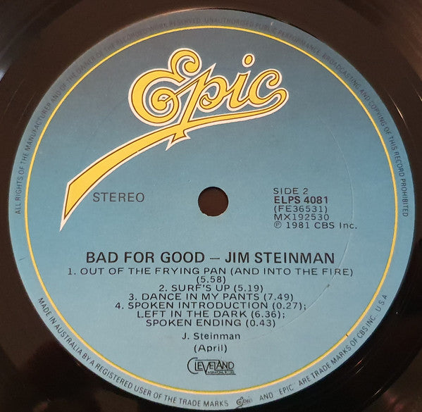 Jim Steinman : Bad For Good (LP, Album + 7", EP)