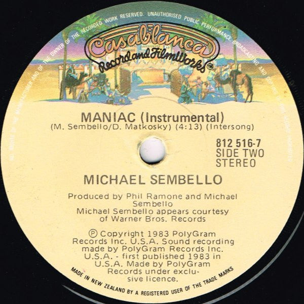 Michael Sembello : Maniac (7", Single)