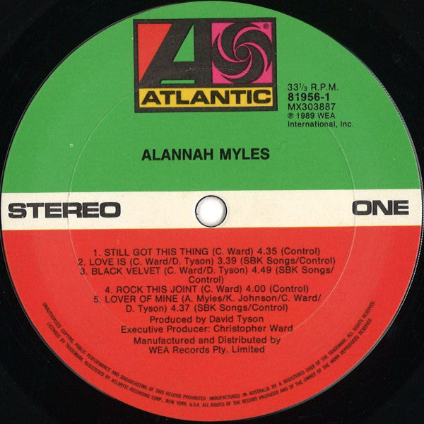Alannah Myles : Alannah Myles (LP, Album)