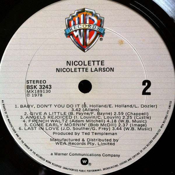 Nicolette Larson : Nicolette (LP, Album)