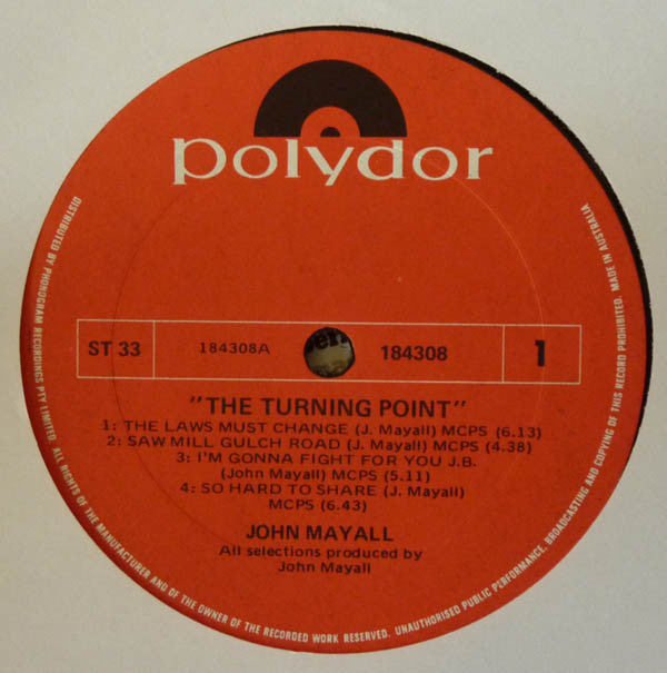John Mayall : The Turning Point (LP, Album)