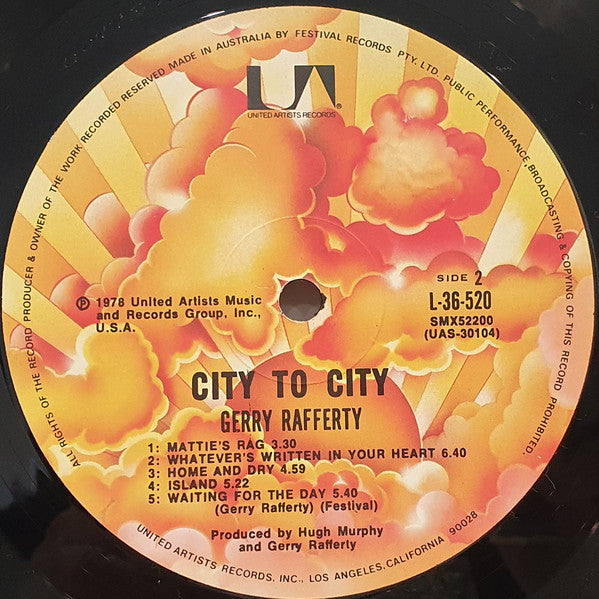 Gerry Rafferty : City To City (LP, Album, RE)