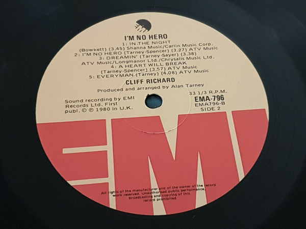 Cliff Richard : I'm No Hero (LP, Album)