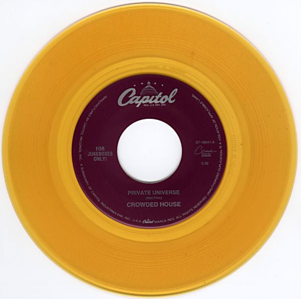 Crowded House : Private Universe (7", Jukebox, Gol)