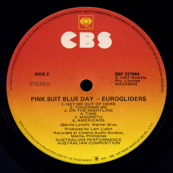 Eurogliders : Pink Suit Blue Day (LP, Album, RE)