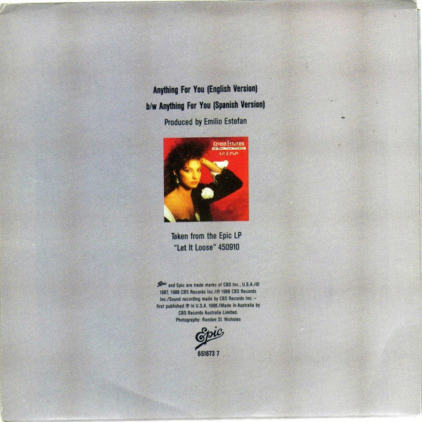 Miami Sound Machine : Anything For You (7", Single)