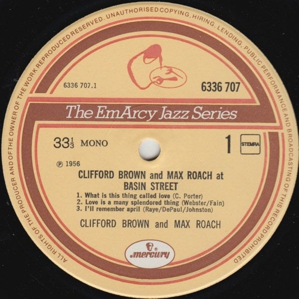 Clifford Brown And Max Roach : At Basin Street (LP, Album, Mono, RE)