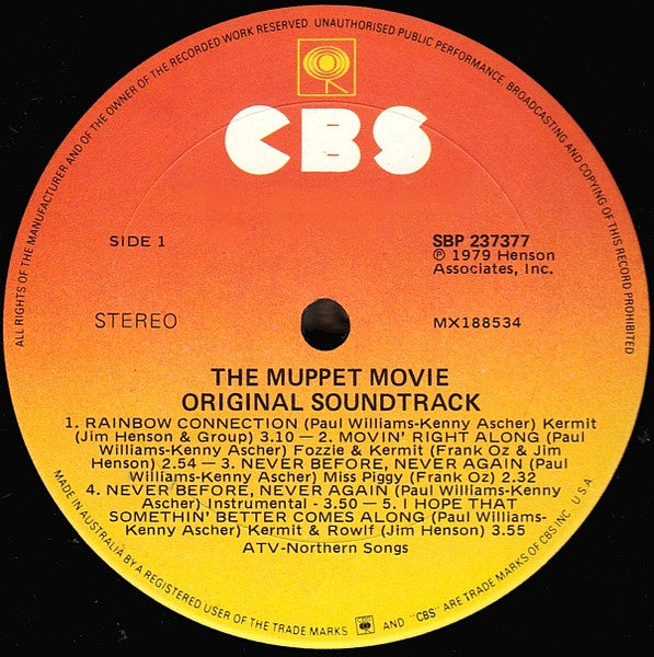 The Muppets : The Muppet Movie - Original Soundtrack Recording (LP, Album, Gat)