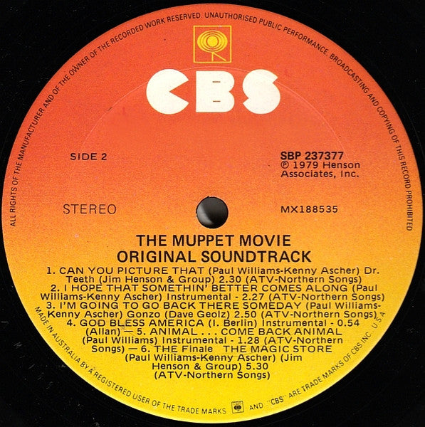 The Muppets : The Muppet Movie - Original Soundtrack Recording (LP, Album, Gat)
