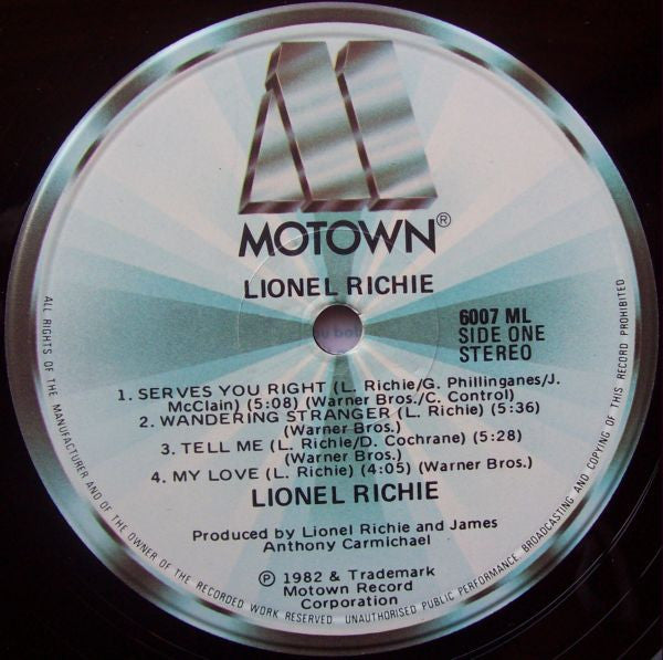 Lionel Richie : Lionel Richie (LP, Album, Gat)