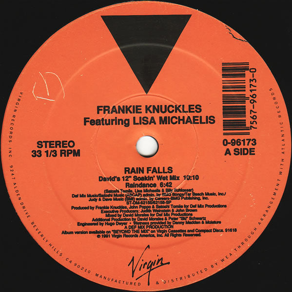 Frankie Knuckles Featuring Lisa Michaelis : Rain Falls (12&quot;)