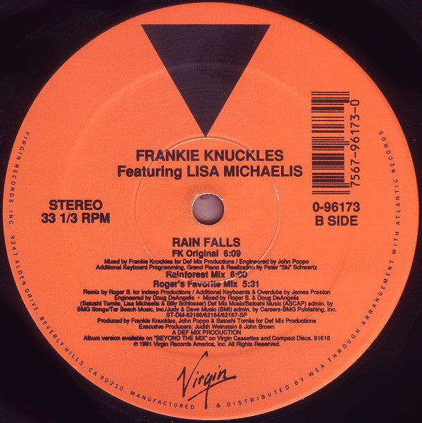 Frankie Knuckles Featuring Lisa Michaelis : Rain Falls (12")