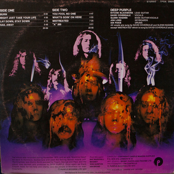 Deep Purple : Burn (LP, Album)