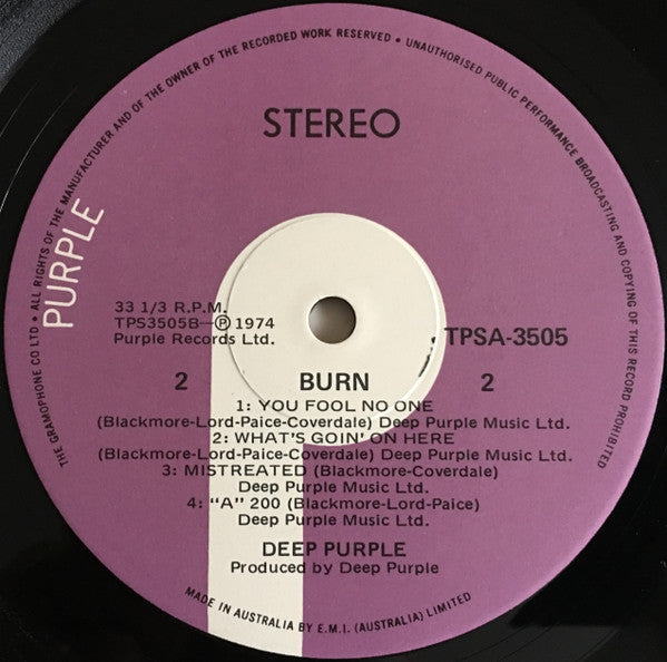 Deep Purple : Burn (LP, Album)