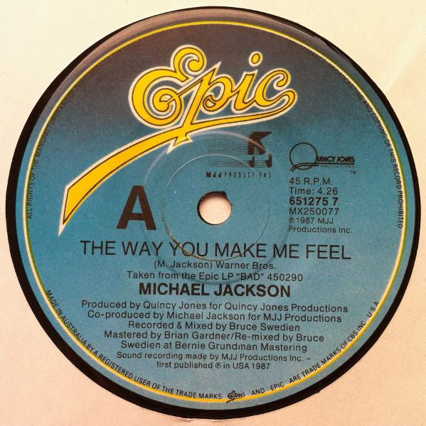 Michael Jackson : The Way You Make Me Feel (7")