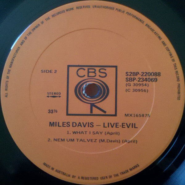 Miles Davis : Live-Evil (2xLP, Album, Gat)