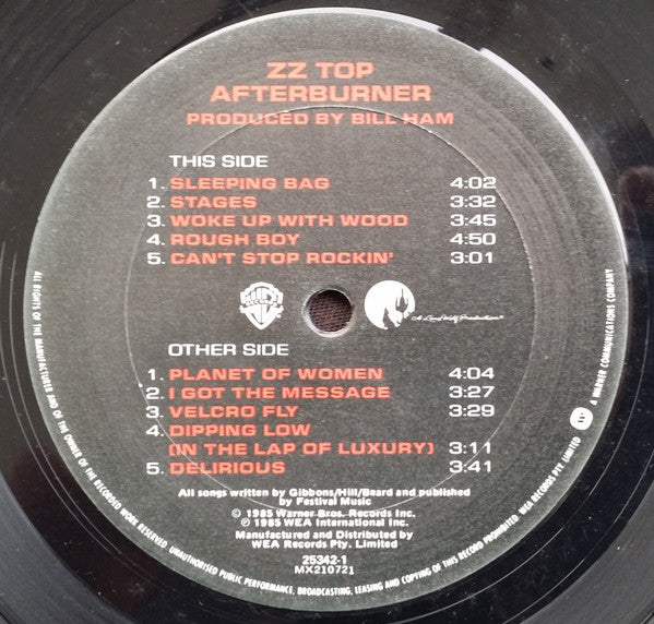 ZZ Top : Afterburner (LP, Album)