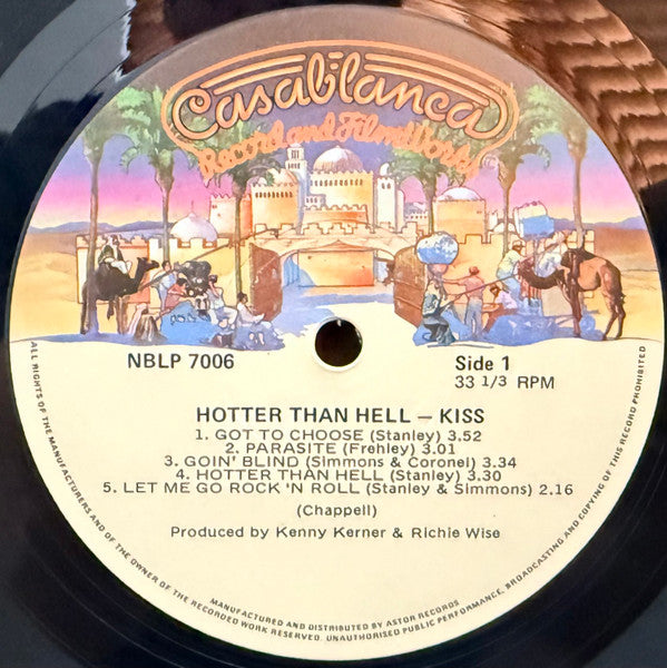 Kiss : Hotter Than Hell (LP, Album, RE, Fil)