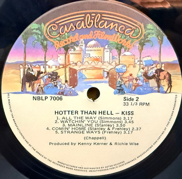 Kiss : Hotter Than Hell (LP, Album, RE, Fil)
