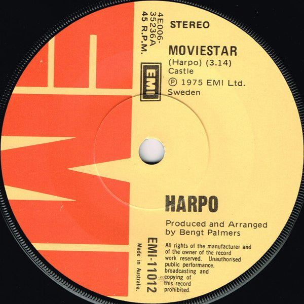 Harpo : Moviestar (7", Single)