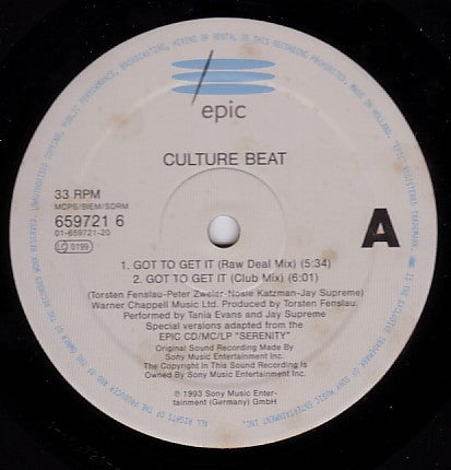 Culture Beat : Got To Get It (12")