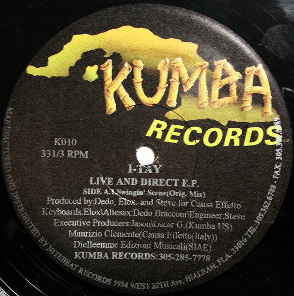 I-Tay : Live And Direct  E.P. (12", EP)