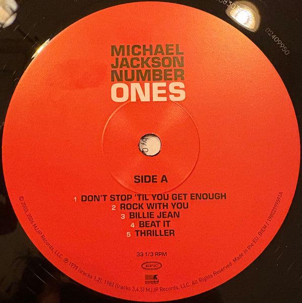 Michael Jackson : Number Ones (2xLP, Comp, RE, RM)