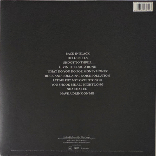 AC/DC : Back In Black (LP, Album, RE, RM)