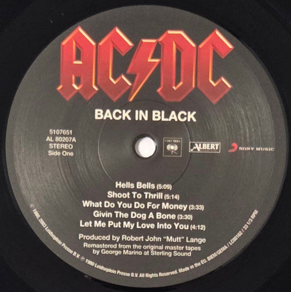 AC/DC : Back In Black (LP, Album, RE, RM)