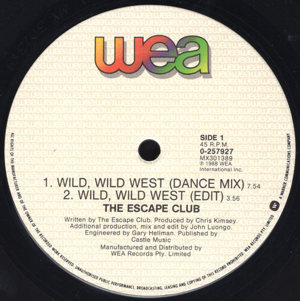 The Escape Club : Wild Wild West Dance Mix (12", Single)