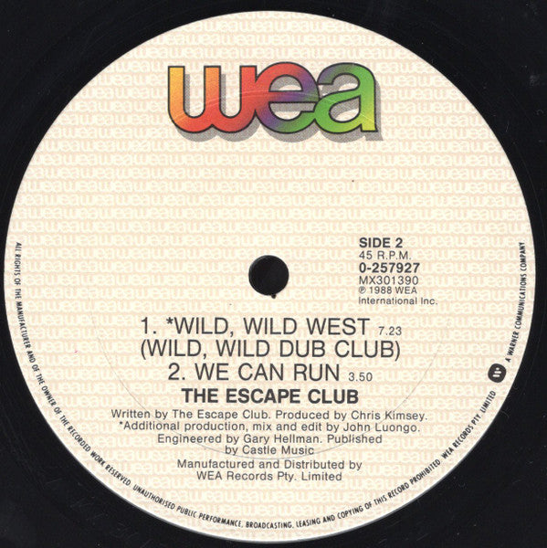 The Escape Club : Wild Wild West Dance Mix (12", Single)