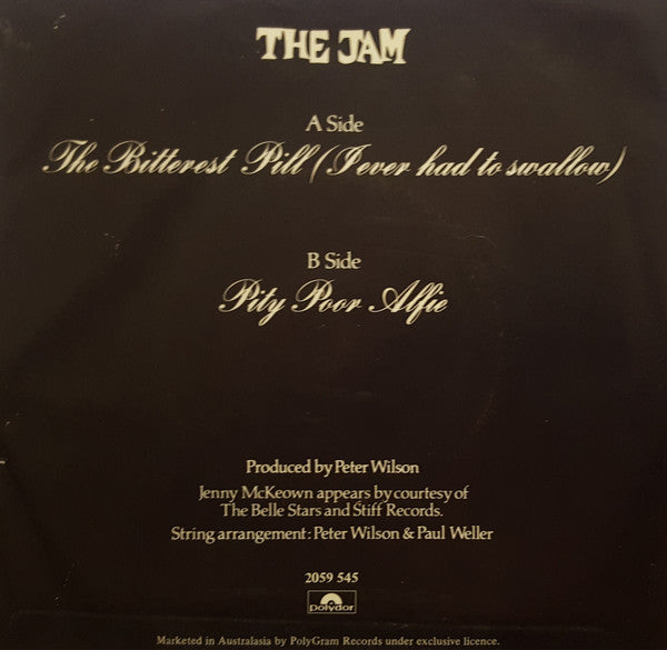 The Jam : The Bitterest Pill (I Ever Had To Swallow) (7")