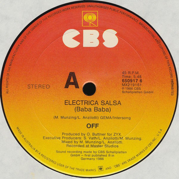 Off : Electrica Salsa (Baba Baba) (12", Maxi)