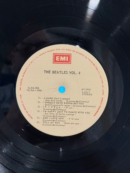 The Beatles : Vol.4 Versiones Originales De la Pelicula Yea! - Yea! - Yea!  (LP, Album, RE)
