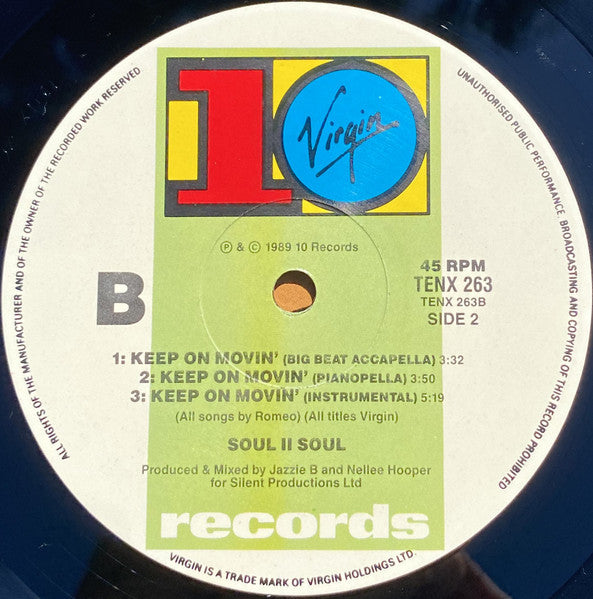 Soul II Soul : Keep On Movin (12", Single)