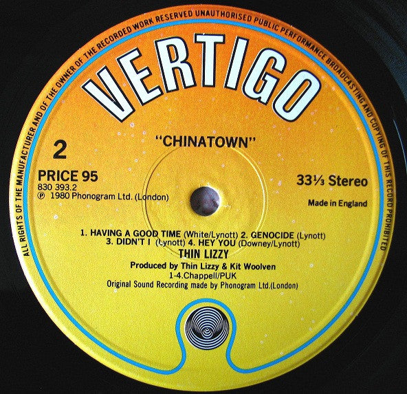 Thin Lizzy : Chinatown (LP, Album, RE)