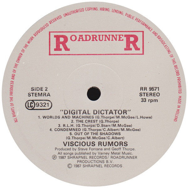 Vicious Rumors : Digital Dictator (LP, Album)