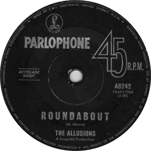 The Allusions : Roundabout (7", Single)