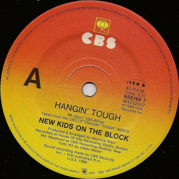 New Kids On The Block : Hangin' Tough (Seven Inch Remix) (7", Single)