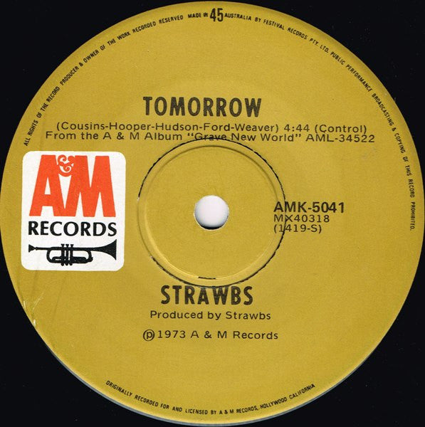 Strawbs : Part Of The Union / Tomorrow (7", Single, rei)