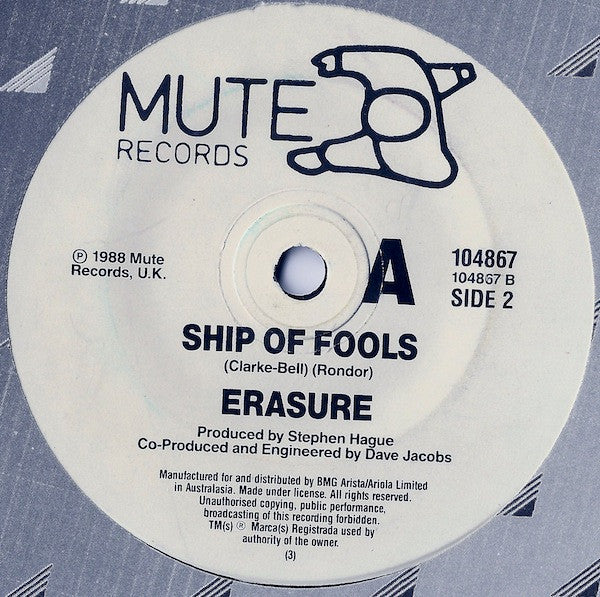 Erasure : River Deep Mountain High / Ship Of Fools (7", Single)