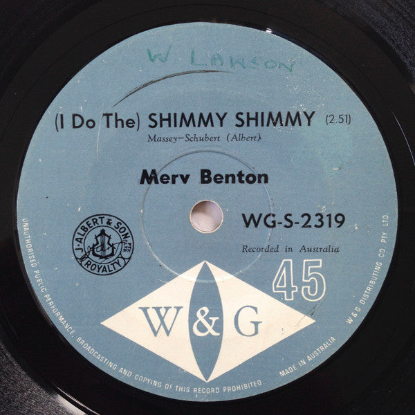 Merv Benton : (I Do The) Shimmy Shimmy (7", Single)